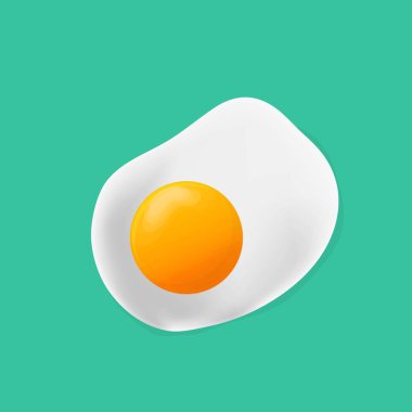 Sahanda yumurta. Kızarmış yumurta düz simgesi. Kızarmış yumurta portre