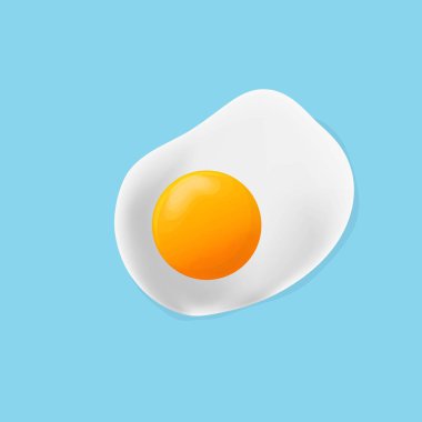 Sahanda yumurta. Kızarmış yumurta düz simgesi. Kızarmış yumurta portre