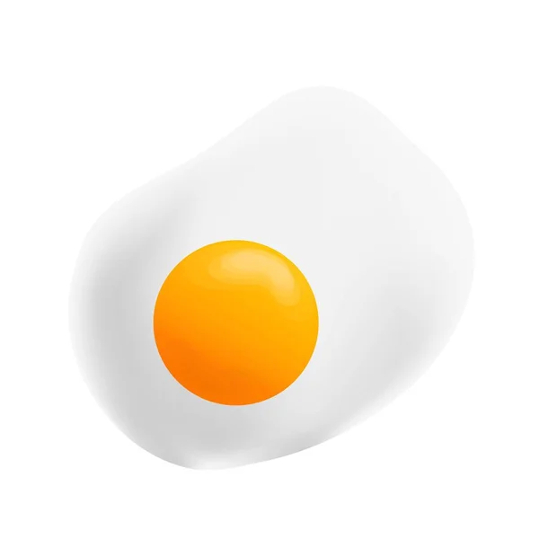 Fried egg. Fried egg flat icon. Fried egg closeup — Stock Vector