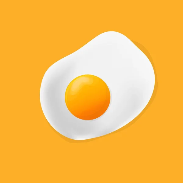 Huevo frito. Huevo frito icono plano. Primer plano del huevo frito — Vector de stock