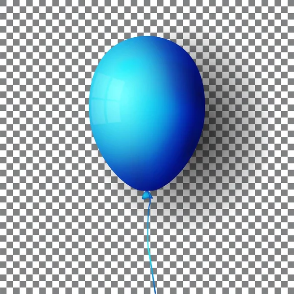 Helder blauwe luchtballon geïsoleerd op transparante achtergrond — Stockvector