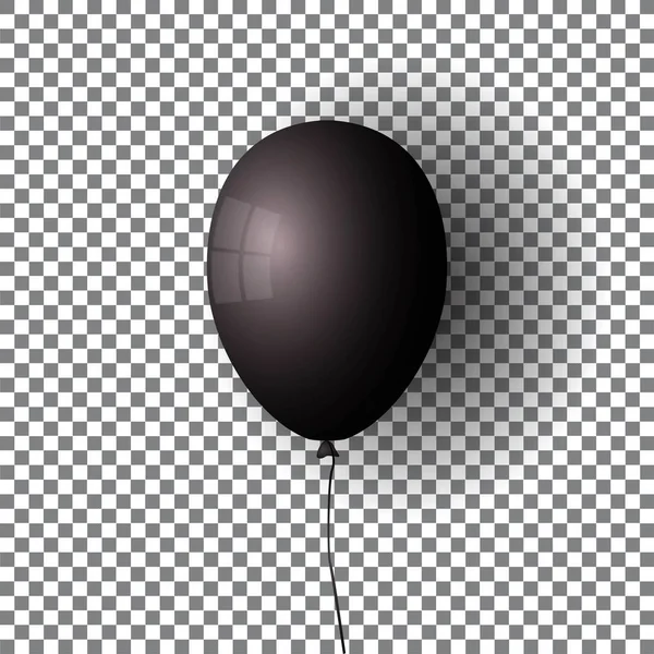 Ballon noir. Balle d'air isolée transparente . — Image vectorielle