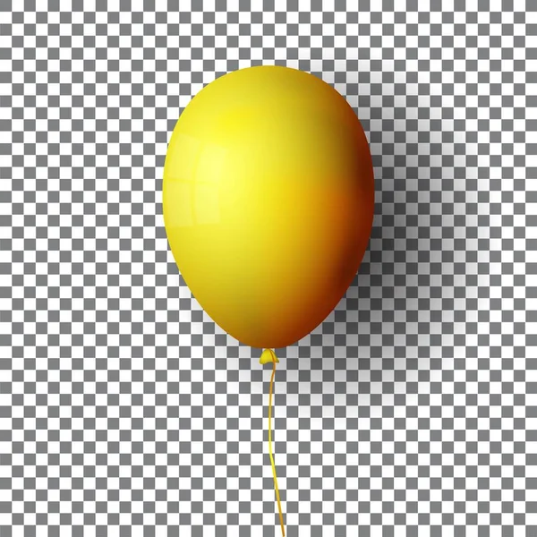 Ballon jaune réaliste isolé sur fond transparent. Illustration vectorielle . — Image vectorielle