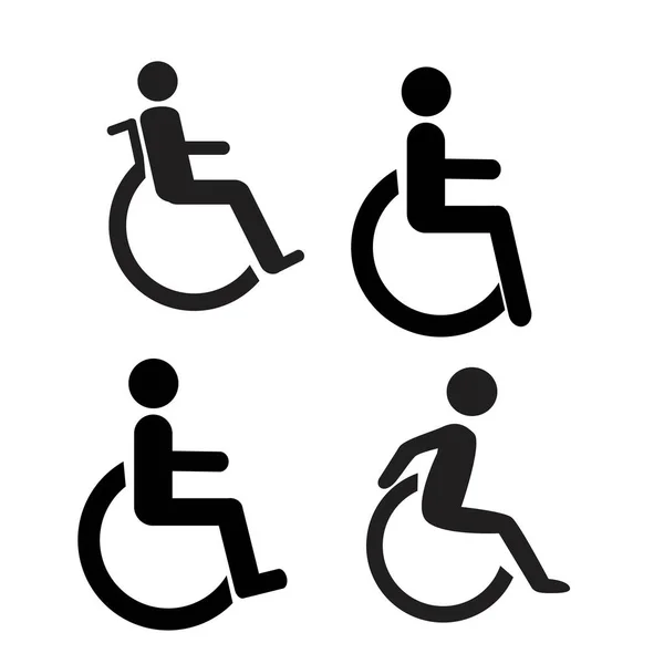 Набор значков инвалидной коляски — стоковый вектор
