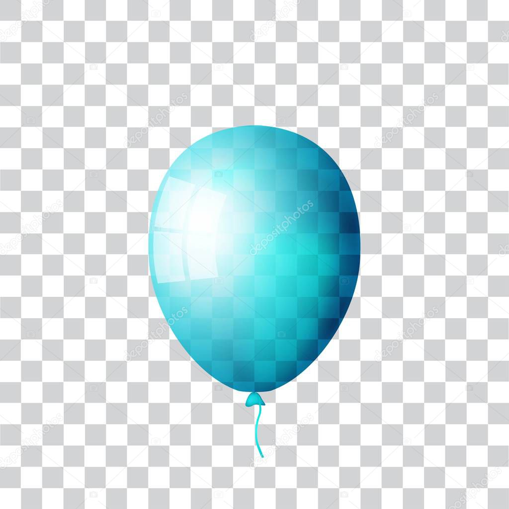 illustration of blue shiny balloon