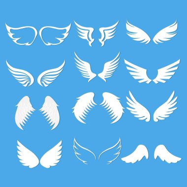 Melek kanatları mavi arka plan belirleme