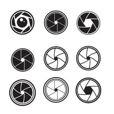 Fotoğraf makinesi obtüratör Icons set