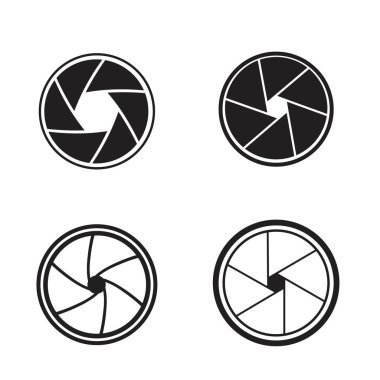 Fotoğraf makinesi obtüratör Icons set