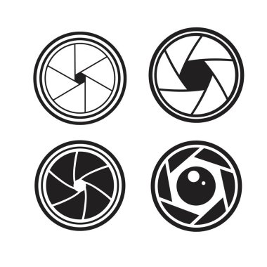 Fotoğraf makinesi obtüratör Icons set