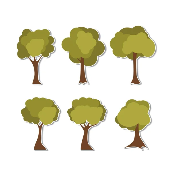 Set icone albero — Vettoriale Stock