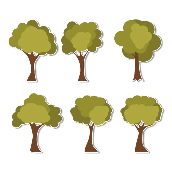 Conjunto de iconos de árbol — Archivo Imágenes Vectoriales