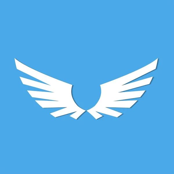 Anjo asas azul fundo —  Vetores de Stock