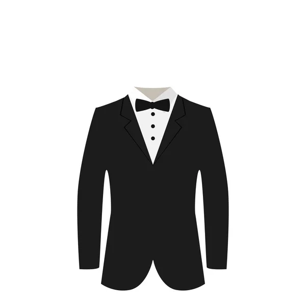 Černý oblek s kravatou — Stockový vektor