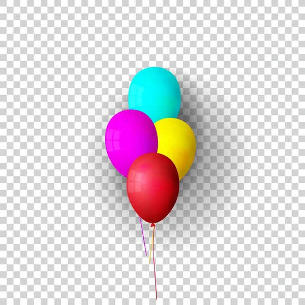 Vektor realistická partička helium balónky, samostatný. — Stockový vektor