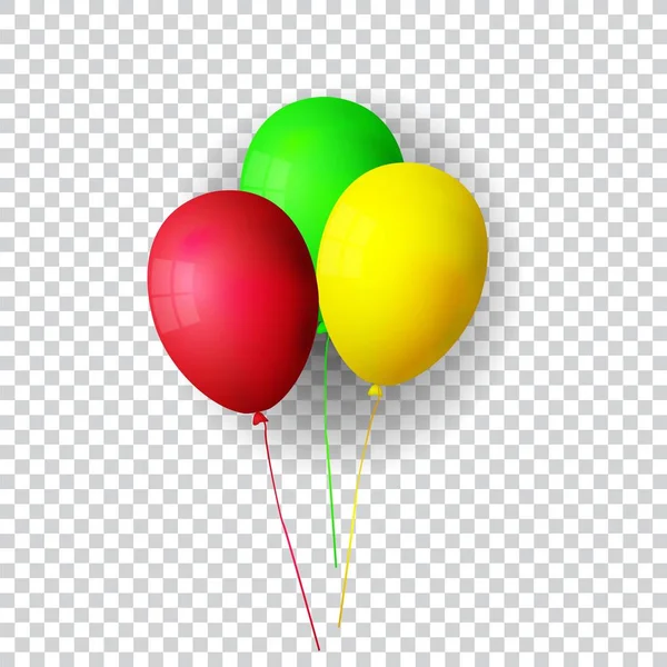 Vecteur réaliste tas de ballons d'hélium isolé . — Image vectorielle