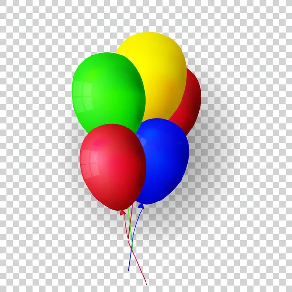Vector realistic bunch helium balloons isolated. — Stock Vector