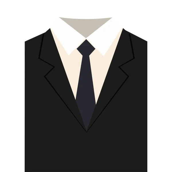 Zwart pak met stropdas — Stockvector