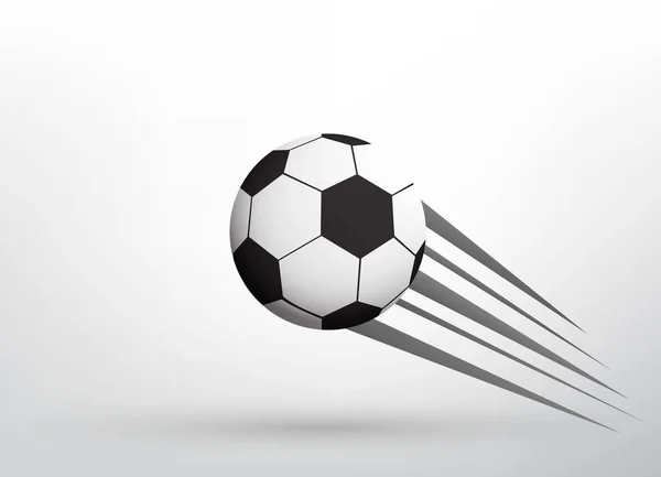 Bola de futebol voador — Vetor de Stock