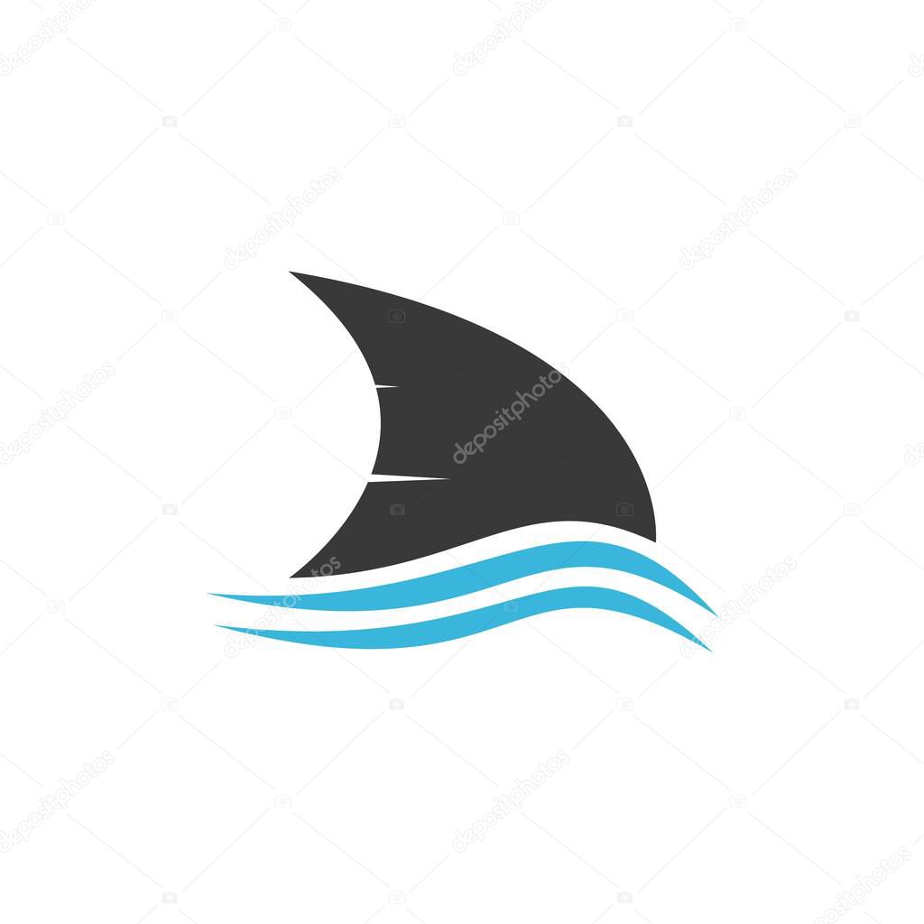Shark fin icon, vector illustration