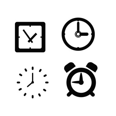 Saat düz simgesi kümesi