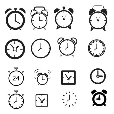 Saat düz simgesi kümesi