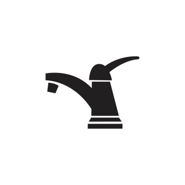 Su musluğu simgesi. Beyaz arka planda yalıtılmış vektör çizimi
