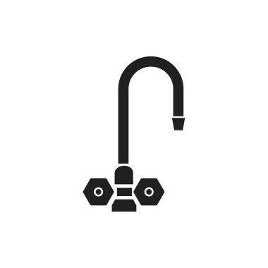 Su musluğu simgesi. Beyaz arka planda yalıtılmış vektör çizimi