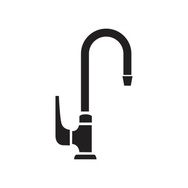 Su musluğu simgesi. Beyaz arka planda yalıtılmış vektör çizimi