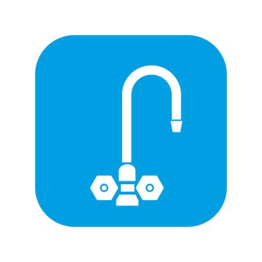 Su musluğu simgesi. Beyaz arka planda yalıtılmış vektör çizimi