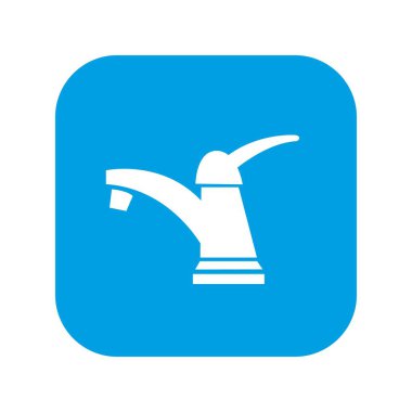 Su musluğu simgesi. Beyaz arka planda yalıtılmış vektör çizimi