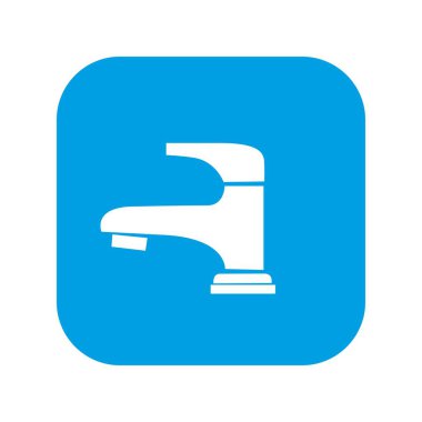 Su musluğu simgesi. Beyaz arka planda yalıtılmış vektör çizimi