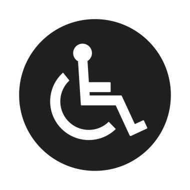 Beyaz arka planda yalıtılmış Engelli Handikap Simgesi