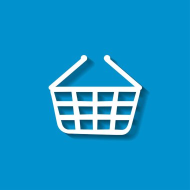 Sepet düz vektör simgesi. Düz vektör simge satın