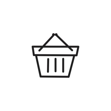 Sepet düz vektör simgesi. Düz vektör simge satın