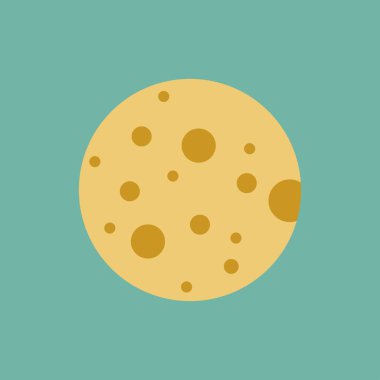 Yassı Ay Simgesi. Gece sembolü.