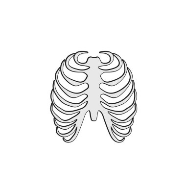 Göğüs kafesi simgesi. Göğüs kafesi vektör simgesi web için basit örnek