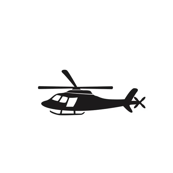 Black helicopter icon on white background — Stock Vector