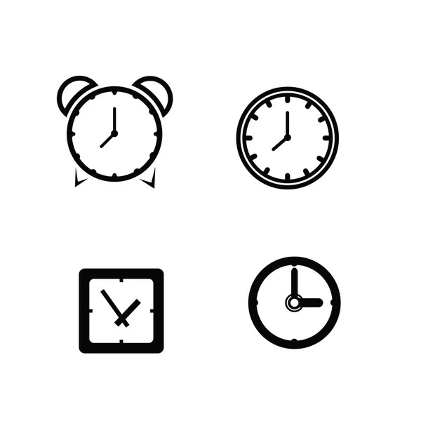 Conjunto de relógio ícone plano — Vetor de Stock