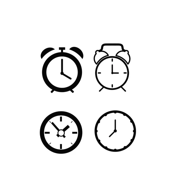 Conjunto de icono plano del reloj — Vector de stock