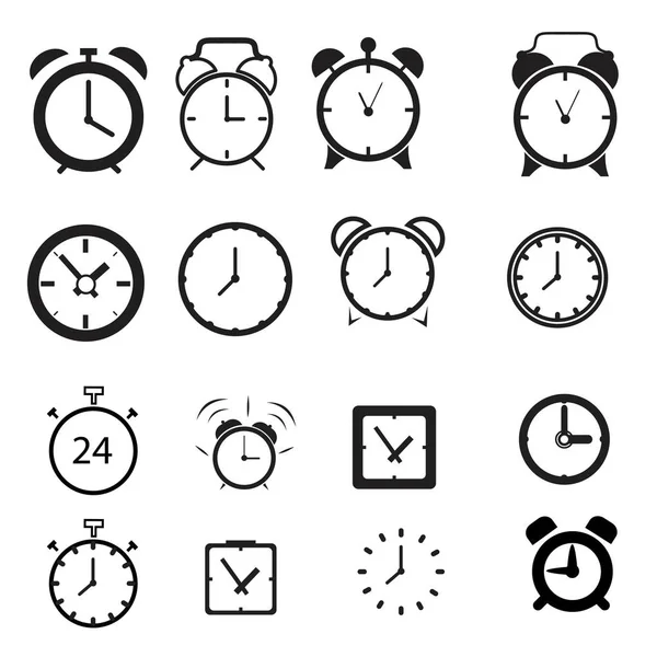 Zestaw ikon płaskich zegara — Wektor stockowy