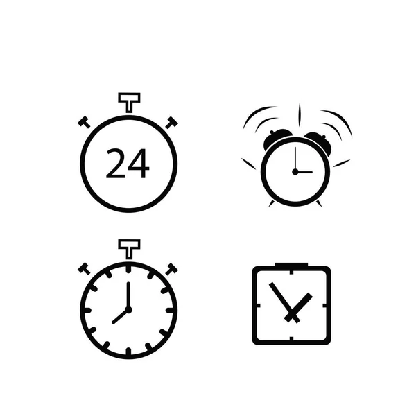 Set di orologio piatto icona — Vettoriale Stock