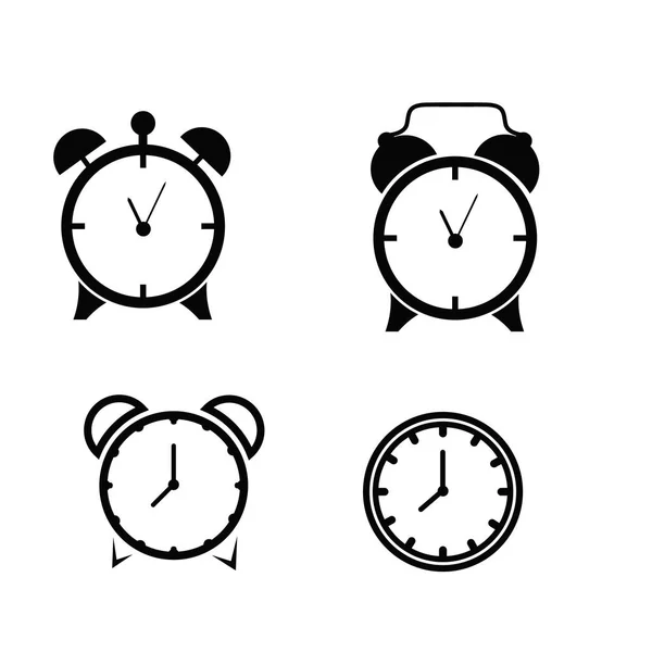 Conjunto de icono plano del reloj — Vector de stock