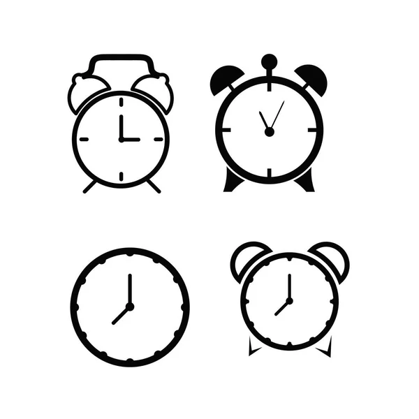 Set di orologio piatto icona — Vettoriale Stock