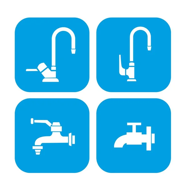 흰 배경에 따로 붙어 있는 수도 꼭지 — 스톡 벡터