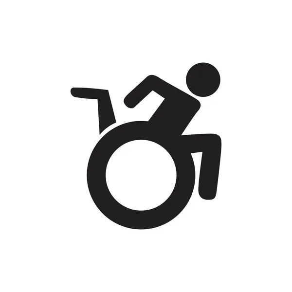 Deficiente Handicap Ícone isolado no fundo branco — Vetor de Stock