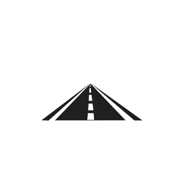 Μαύρο εικονίδιο δρόμου σε λευκό φόντο — Διανυσματικό Αρχείο