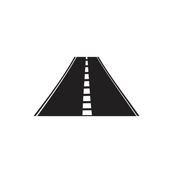 Road fekete ikon fehér háttér — Stock Vector