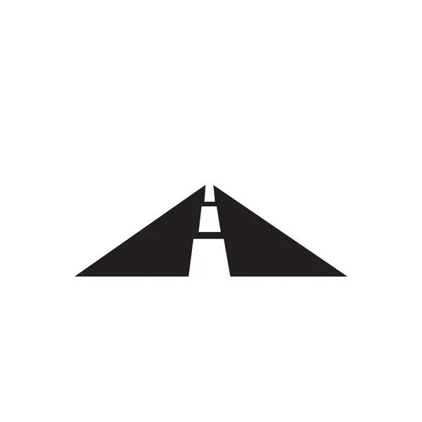Road fekete ikon fehér háttér — Stock Vector