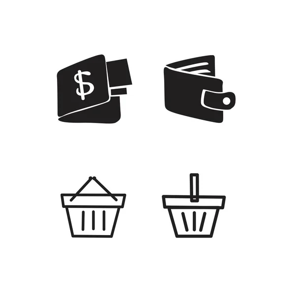 Set of shopping icons on a white background — Stock Vector
