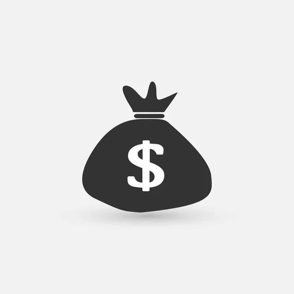 Bolsa de dinero icono plano — Vector de stock